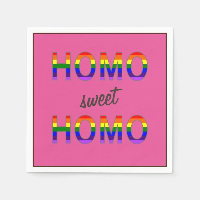 Servilleta De Papel Gracioso Homo Gay Sweet Homo (Anverso)