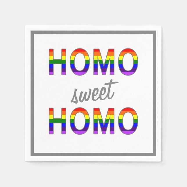 Servilleta De Papel Gracioso Homo Gay Sweet Homo (Anverso)