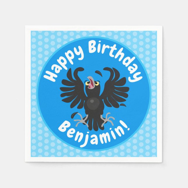 Servilleta De Papel Gracioso ilustracion de personalizado de cuervos l (Anverso)