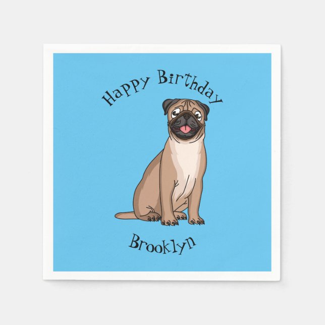 Servilleta De Papel Gracioso ilustracion de personalizado de perro de  (Anverso)