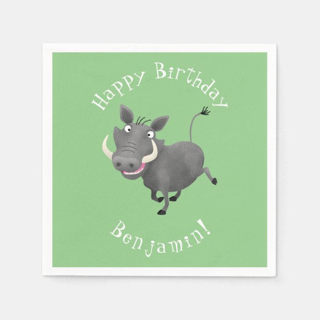 Servilleta De Papel Gracioso ilustracion de personalizado porcina afri (Anverso)