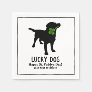 Servilleta De Papel Gracioso irlandés St. Patrick's Day Black Lab Luck