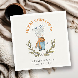 Servilleta De Papel Gracioso Navidad de renos con piel de suéter dulce