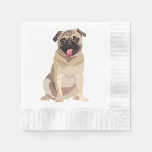 Servilleta De Papel Gracioso Perro Pug Pet Lover   Regalo Para El Aman