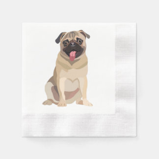 Servilleta De Papel Gracioso Perro Pug Pet Lover | Regalo Para El Aman