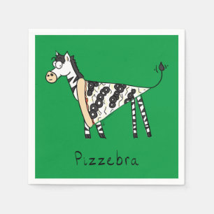 Servilleta De Papel Gracioso Pizza Zebra Cute Personalizados Kids