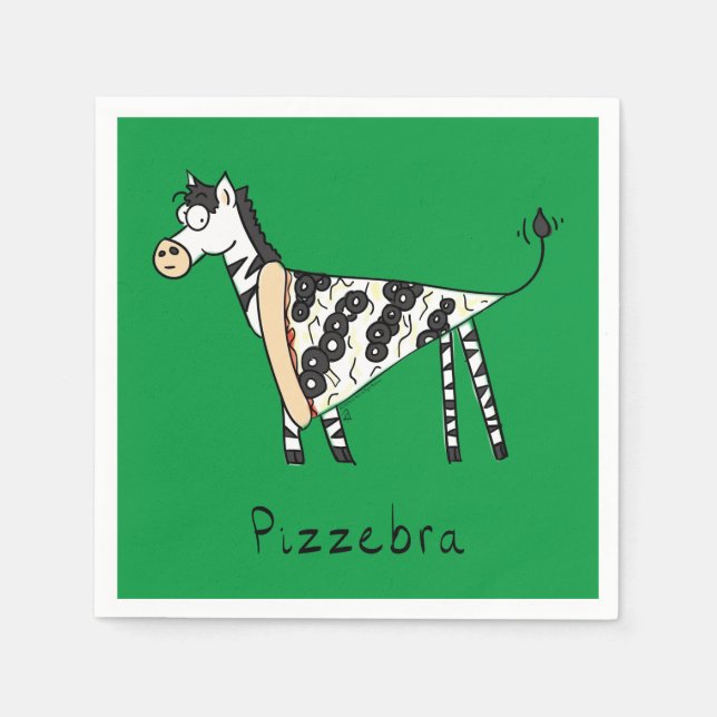 Servilleta De Papel Gracioso Pizza Zebra Cute Personalizados Kids (Anverso)