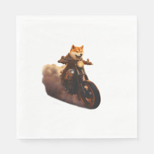 Servilleta De Papel Gracioso, Shiba Inu, Motocicleta, Perro, Marioneta
