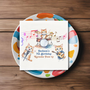 Servilleta De Papel Graciosos gatos musicales karaoke niños Fiesta de 