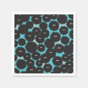 Servilleta De Papel Graciosos monstruos esponjosos negros