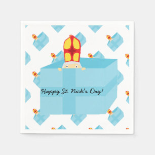 Servilleta De Papel Graciosos niños adorables Art St Nicholas Sinterkl