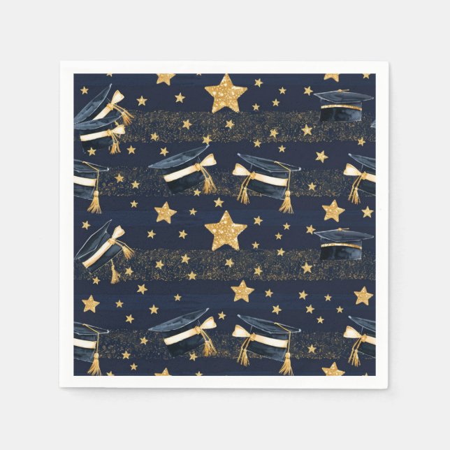 Servilleta De Papel Grad Glow: ¡Capas, estrellas y celebración! (Anverso)