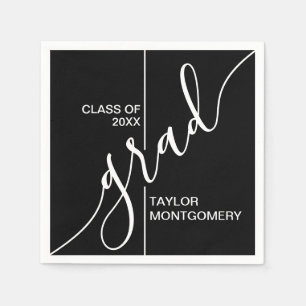 Servilleta De Papel Grad Script Graduation Party