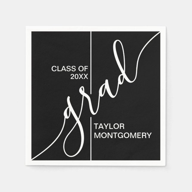 Servilleta De Papel Grad Script Graduation Party (Anverso)