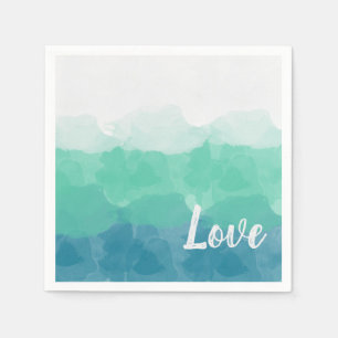 Servilleta De Papel Gradiente de amor azul y verde ocre