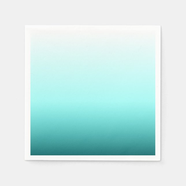 Servilleta De Papel Gradiente de Ómbre Aqua Verde Teal (Anverso)
