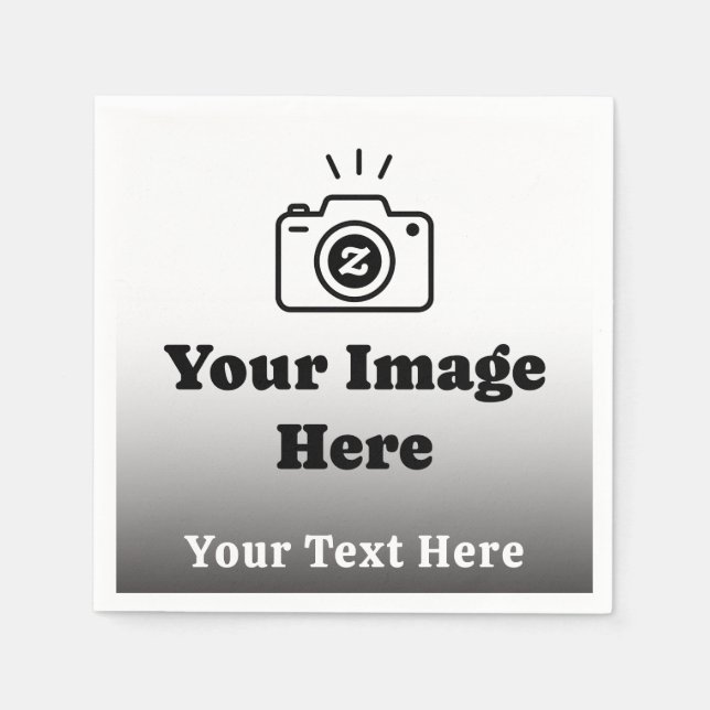 Servilleta De Papel Gradiente de texto e imagen personalizados (Anverso)