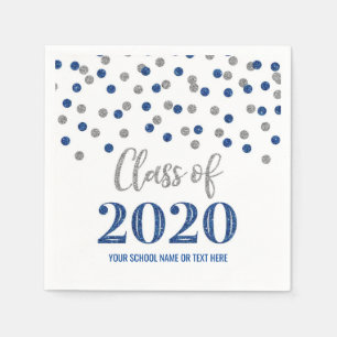 Servilleta De Papel Graduación 2020: Confetti azul oscuro