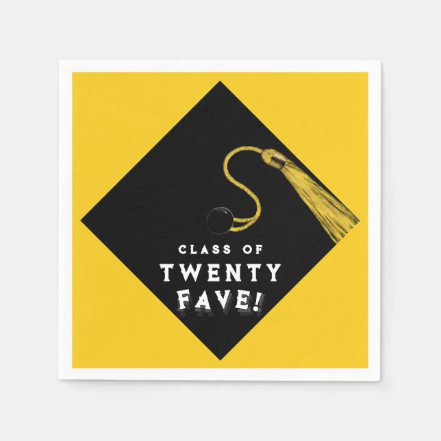 Servilleta De Papel Graduación 2025 Fiesta Amarillo (Anverso)