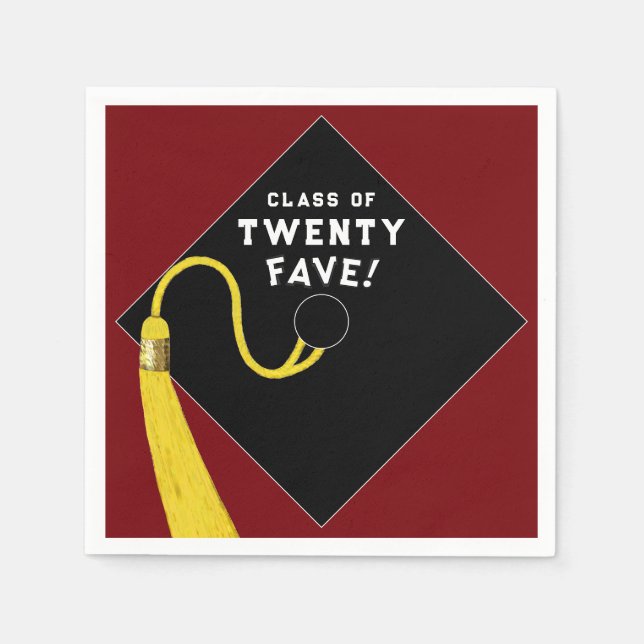 Servilleta De Papel Graduación 2025 Fiesta Maroon (Anverso)