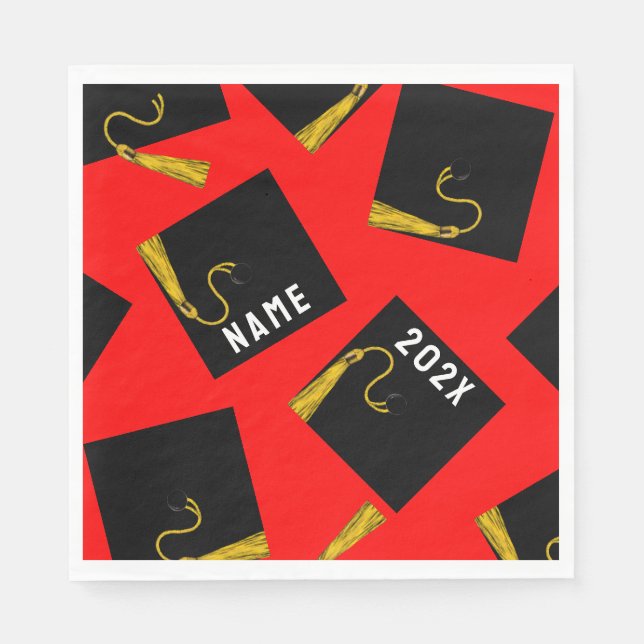 Servilleta De Papel Graduación 2025 Rojo (Anverso)