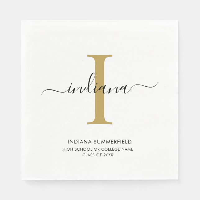 Servilleta De Papel Graduación 2025 Script Graduate Fiesta Paper (Anverso)