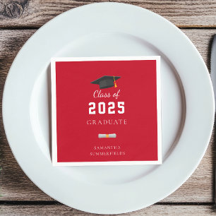 Servilleta De Papel Graduación 2026 Rojo Blanco Papel Personalizado