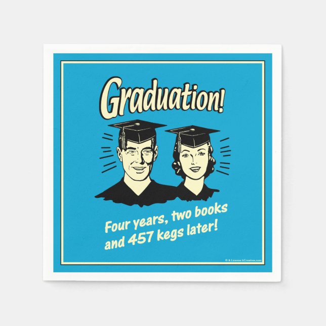 Servilleta De Papel Graduación: 4 años, 2 libros (Anverso)