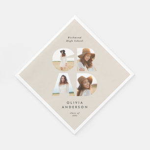 Servilleta De Papel Graduación 4 foto moderna personalizada natural