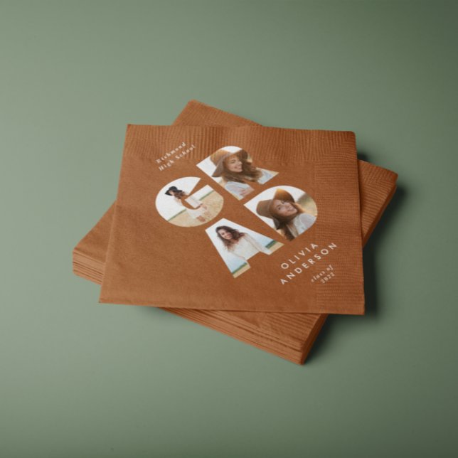Servilleta De Papel Graduación 4 foto moderna terracota personalizada (Subido por el creador)