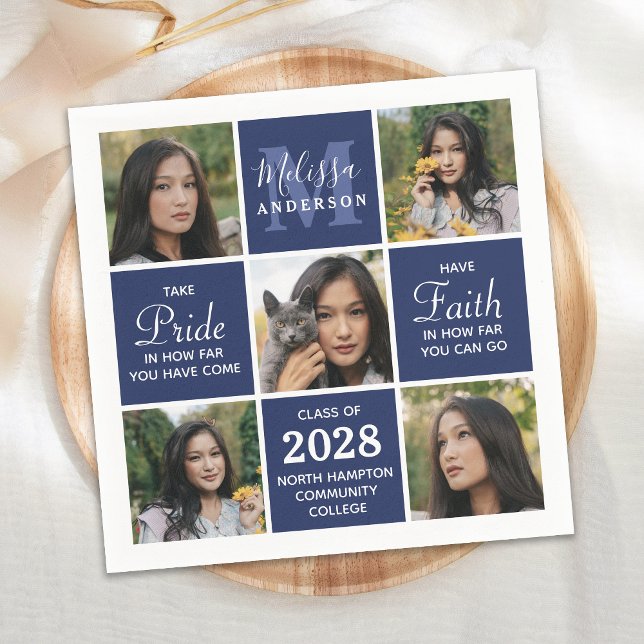 Servilleta De Papel Graduación azul de la Marina de Collage de fotos d (Subido por el creador)