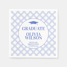 Servilleta De Papel Graduación azul elegante y moderna