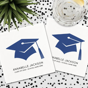 Servilleta De Papel Graduación Azul Personalizada
