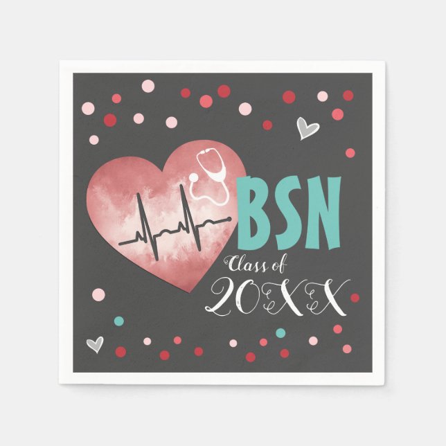 Servilleta De Papel Graduación BSN Enfermería Grado Clase de (Anverso)