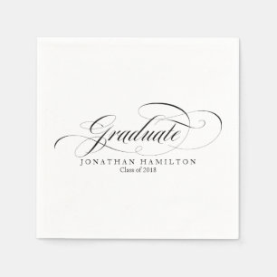 Servilleta De Papel Graduación Caligrafía Elegante Graduación
