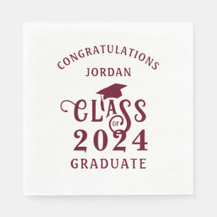 Servilleta De Papel Graduación Clase de año Congrats Color Personaliza