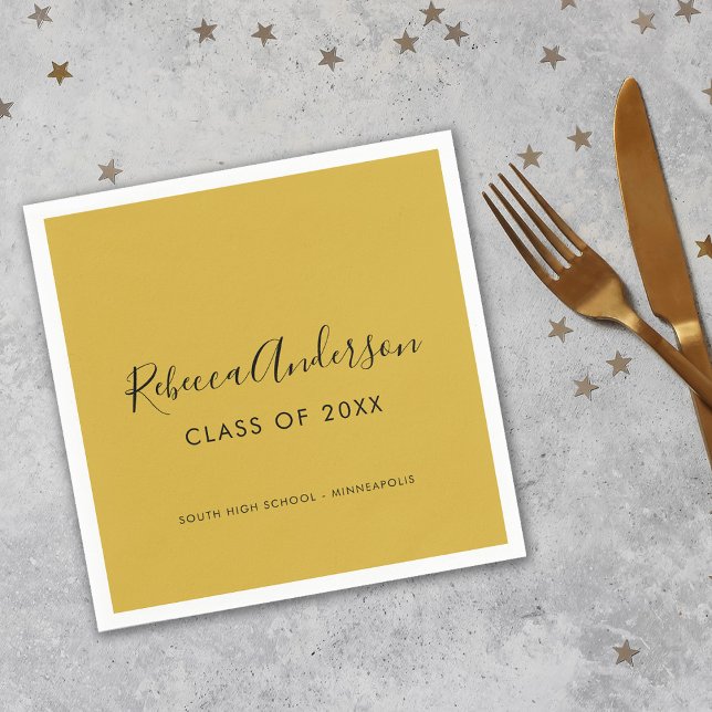 Servilleta De Papel Graduación Clase de Caligrafía de Oro de 2023 (Subido por el creador)