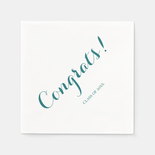 Servilleta De Papel Graduación "Clase de" Felicitaciones Verde (Anverso)