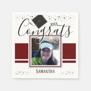 Servilleta De Papel Graduación Congrats GRAD Name and Photo Wine