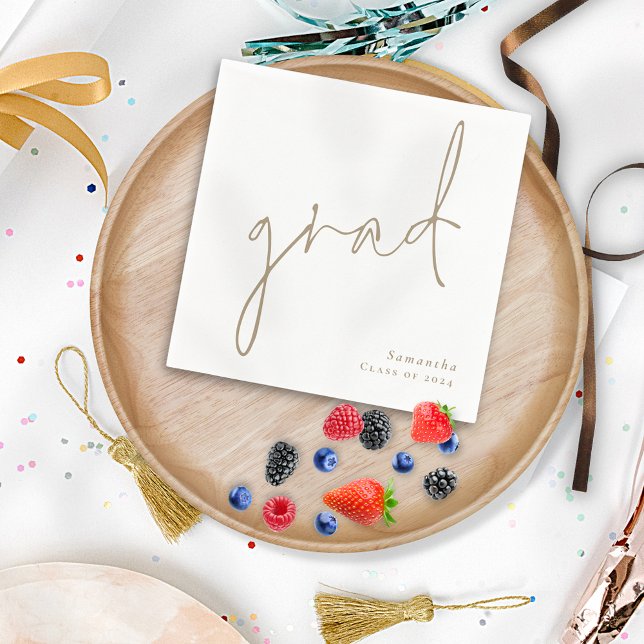 Servilleta De Papel Graduación de año del guión de oro de grado minima (Subido por el creador)