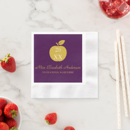 Servilleta De Papel Graduación de Apple para maestros