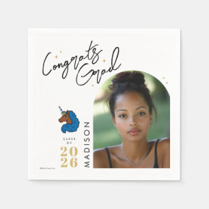 Servilleta De Papel Graduación de Blue Afro Unicorn