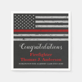 Servilleta De Papel Graduación de bombero de la delgada línea roja