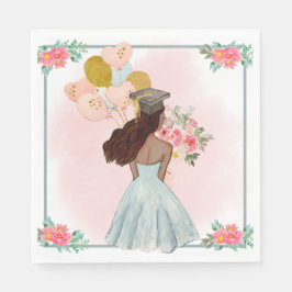 Servilleta De Papel Graduación de Chica de la piel oscura dulce marrón