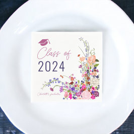 Servilleta De Papel Graduación de clases de escritura de flores silves