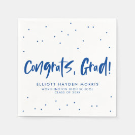 Servilleta De Papel Graduación de confeti azul grad