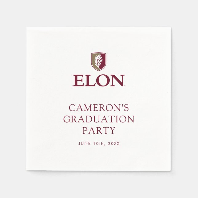 Servilleta De Papel Graduación de Elon (Anverso)