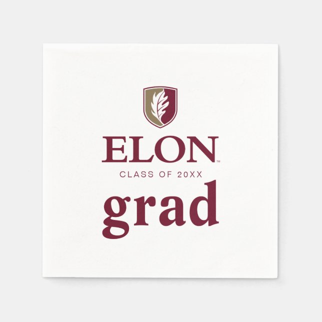 Servilleta De Papel Graduación de Elon (Anverso)
