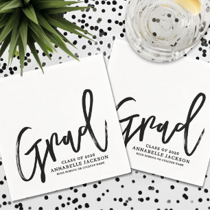 Servilleta De Papel Graduación de Escritura en Blanco y Negro