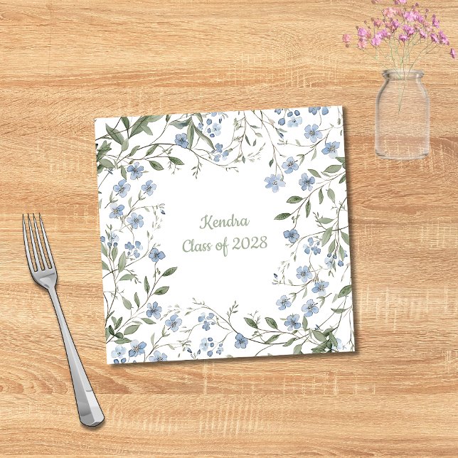 Servilleta De Papel Graduación de Flor Azul (Subido por el creador)